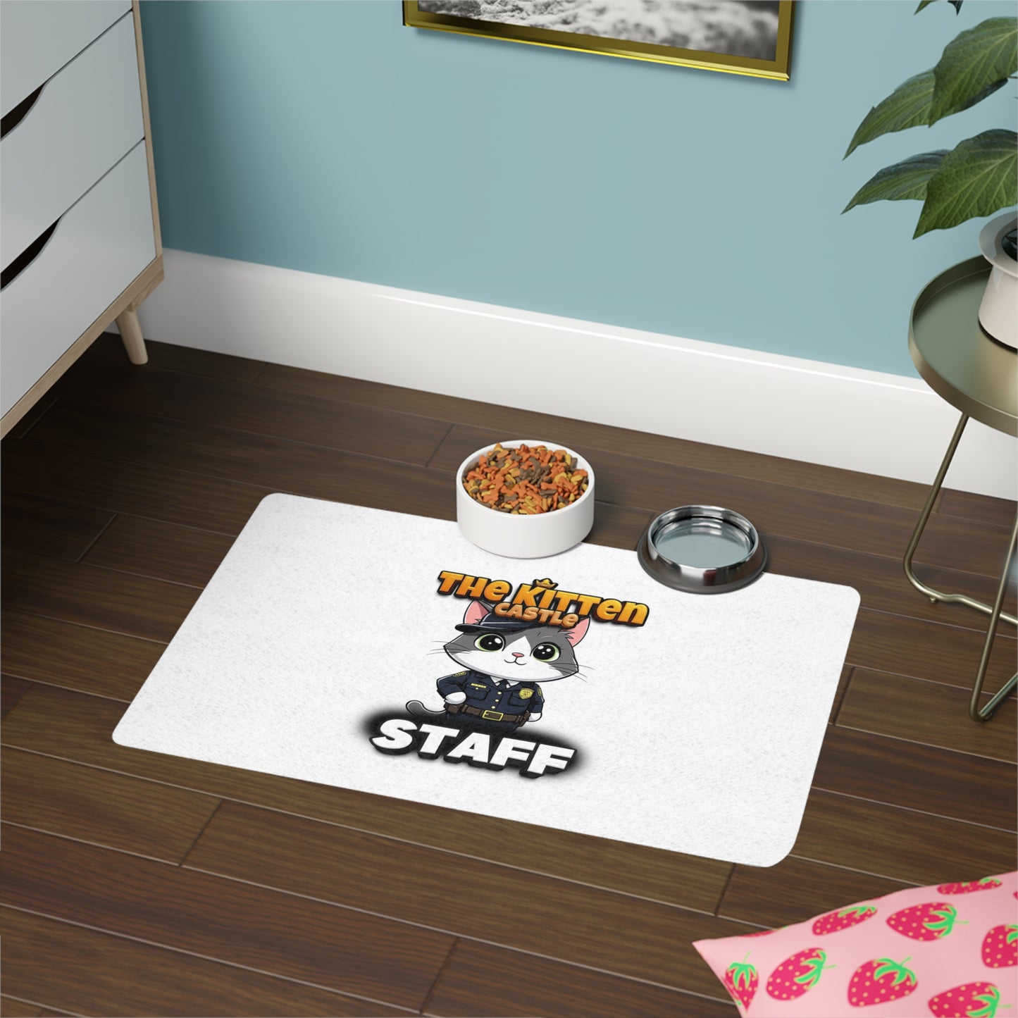 Kitten Castle Staff Pet Food Mat (12x18)