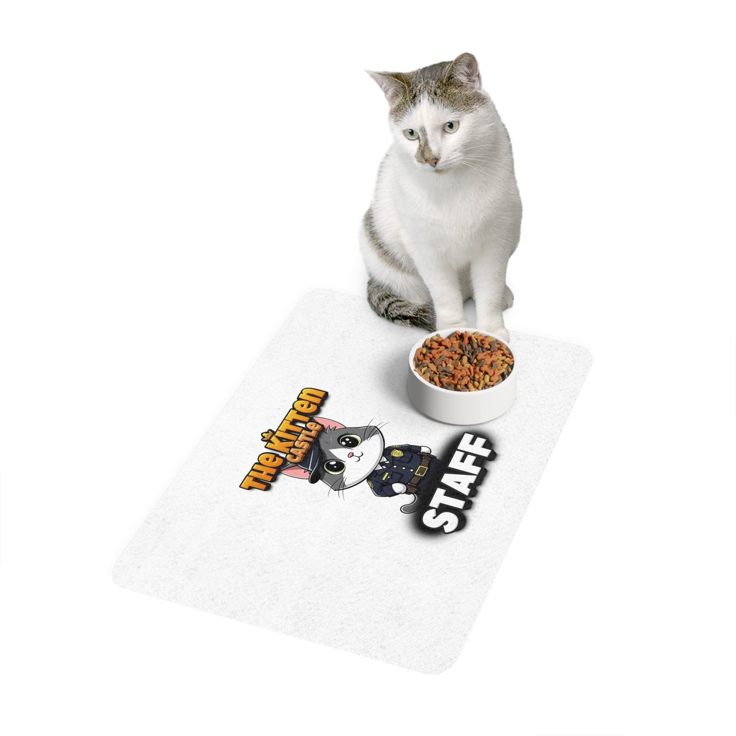 Kitten Castle Staff Pet Food Mat (12x18)